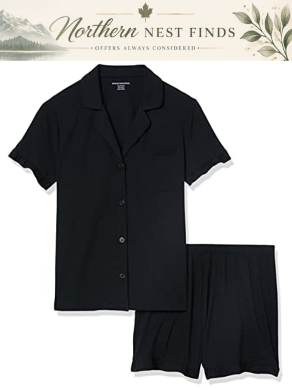 Cotton Modal Short Pajama Set Ruffle Detail Notch Collar - Picture 4 of 6